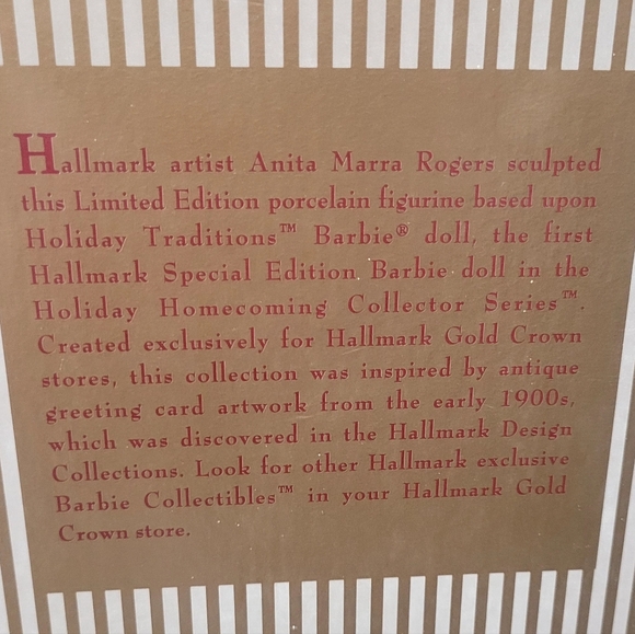 Hallmark Holiday Traditions Limited Edition Porcelain Barbie Figurine. - Picture 11 of 13